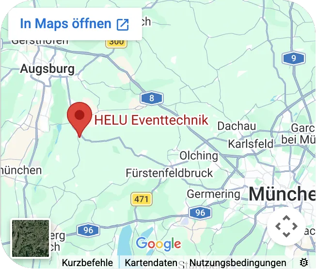 Anfahrt zu HELU Eventtechnik in Merching